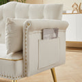 Cream White 2 Seater Sofa Cream White Wood Tufted Back Velvet 2 Seat