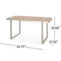 Dining Table, Silver Natural Natural Wood