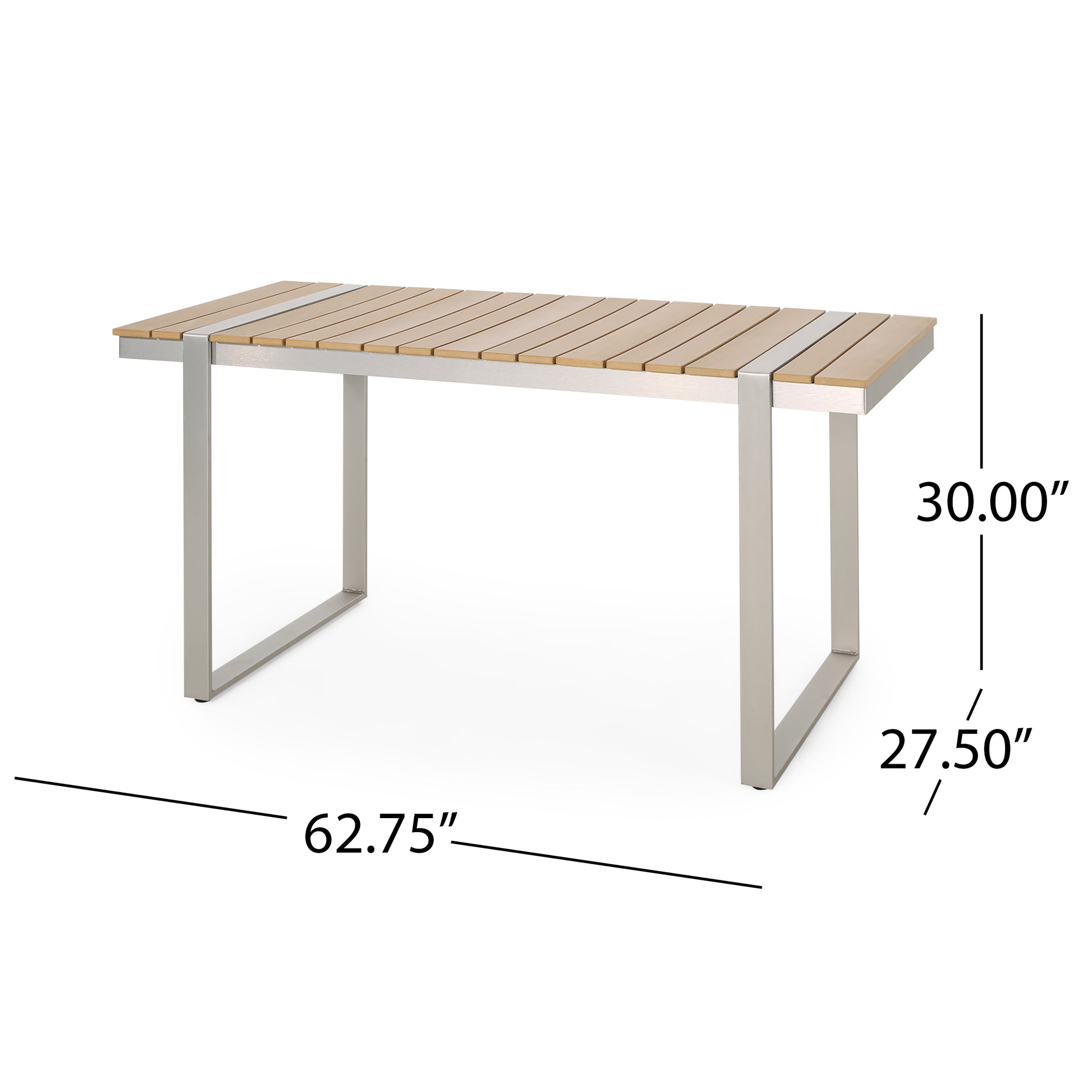 Dining Table, Silver Natural Natural Wood