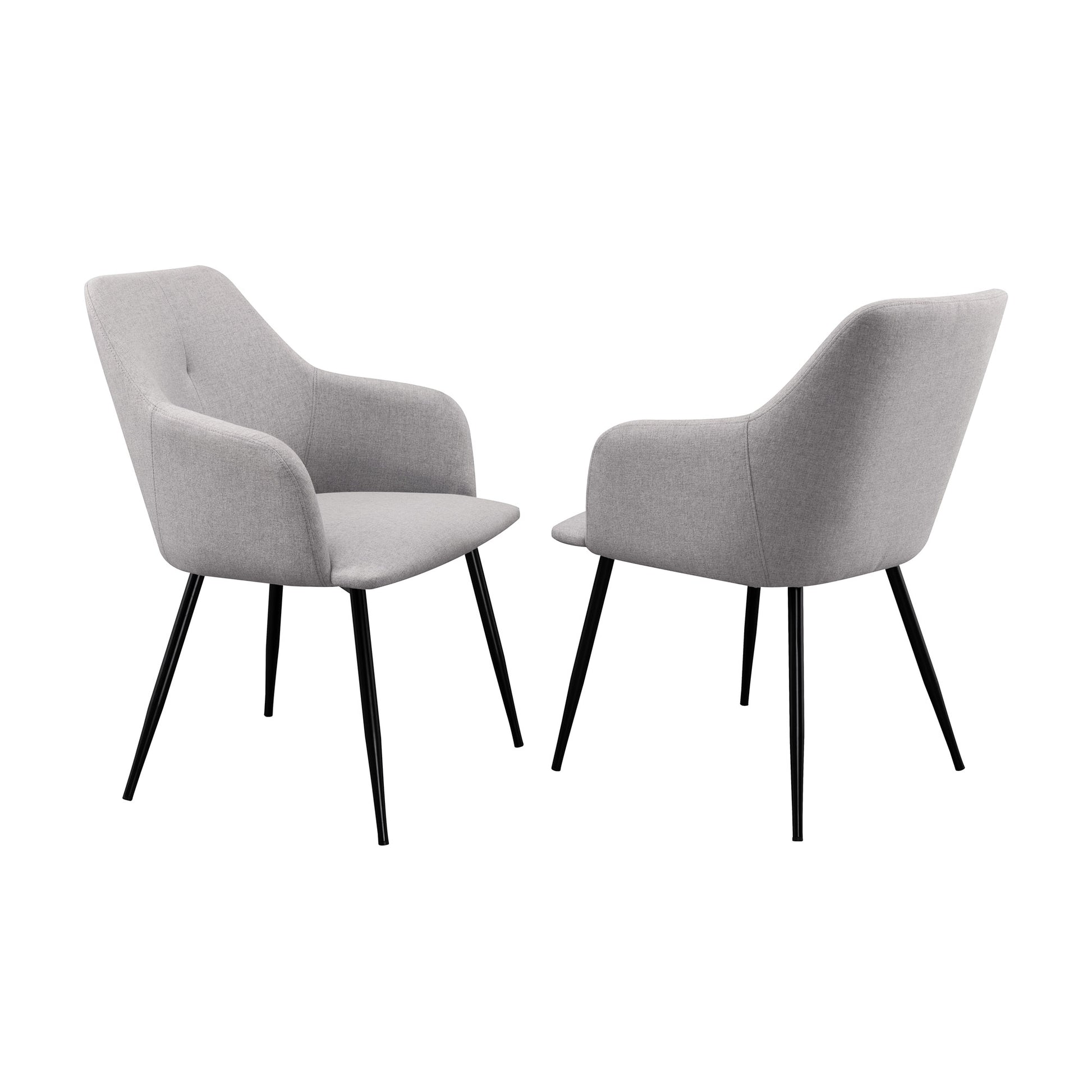 Contemporary Upholstered Woven Fabric Dining Chairs Fog Grey Fog Polyester Polyester