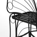 Butterfly Cast Metal Garden Bench, Outdoor Bench Patio Seat, Park Bench Outdoor Seating For Garden, Yard, Park, Entryway Black Garden & Outdoor 2 Person Seating Group Metal