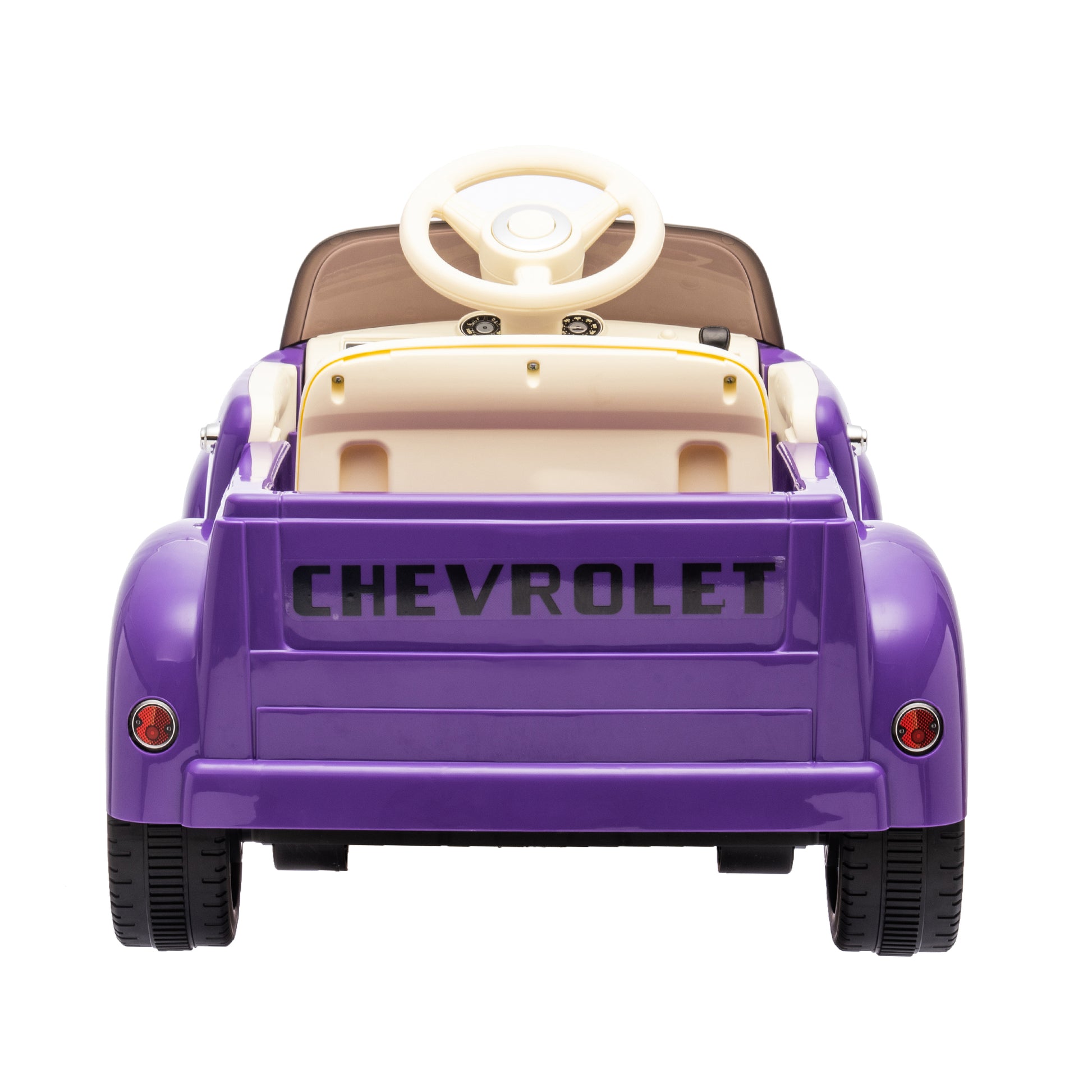 12V Kids Ride On Truck Car W Parents Control, Licensed Chevrolet 3100 Pickup,Electric Car For Kid,Vintage Modeling,3 Speeds,Led Lights,Bluetooth,Usb,High Power Up To 3.11 Mph,Age 3 Purple Polypropylene