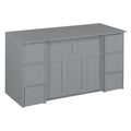 Twin Size Murphy Bed With Drawers, Cabinets And Usb Ports,Gray Twin Gray Mdf Lvl