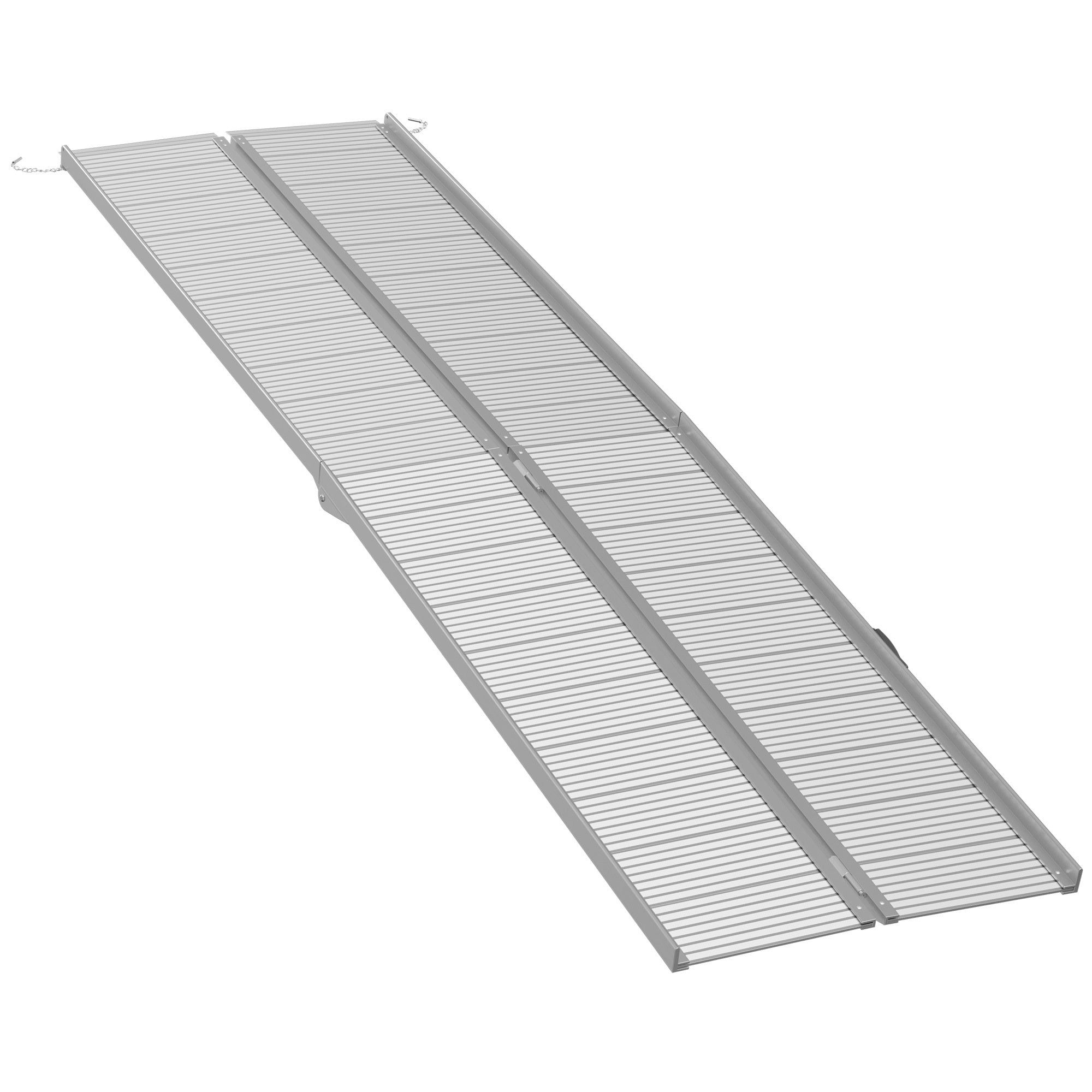 Portable Portable Wheelchair Ramp For Home, Threshold Handicap Ramp 10' Silver Aluminum