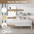 Twin Bed Frames With Headboard, Solid Wooden Platform Bed With Corner, Modern Low Profile Bed Frame, No Box Spring Needed, White Twin White Wood