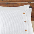 3 Piece Cotton Waffle Weave Comforter Set White Full Queen Full White Cotton