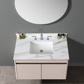 43 Inch Marble Vanity Top, Bathroom Vanity Top With Undermount Rectangular Middle Sink And 4