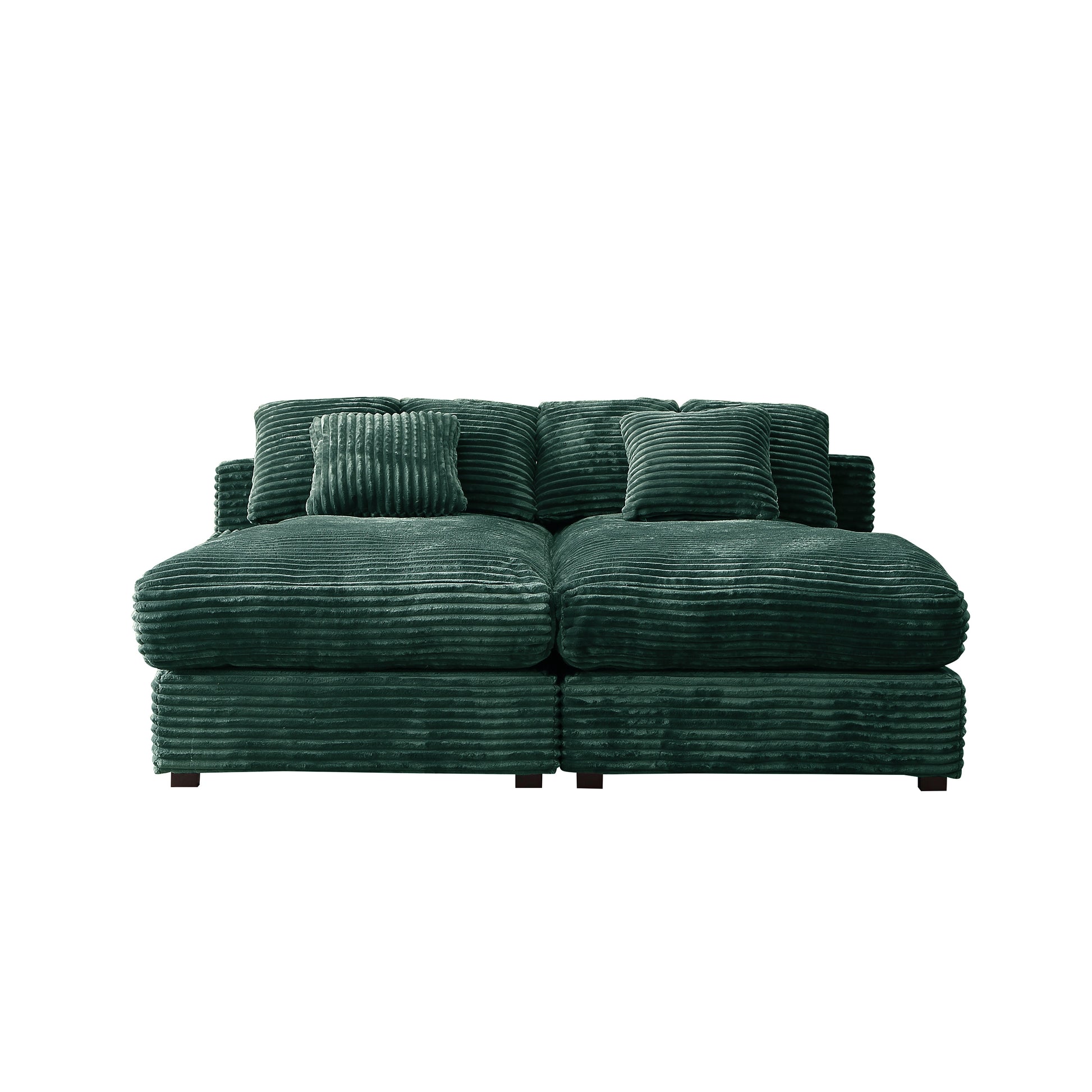 74.8" Modern Luxury Twins Sofa Couch For Living Room Quality Corduroy Upholstery Sleeper Sofa Bed Daybed Green Green Corduroy 2 Seat