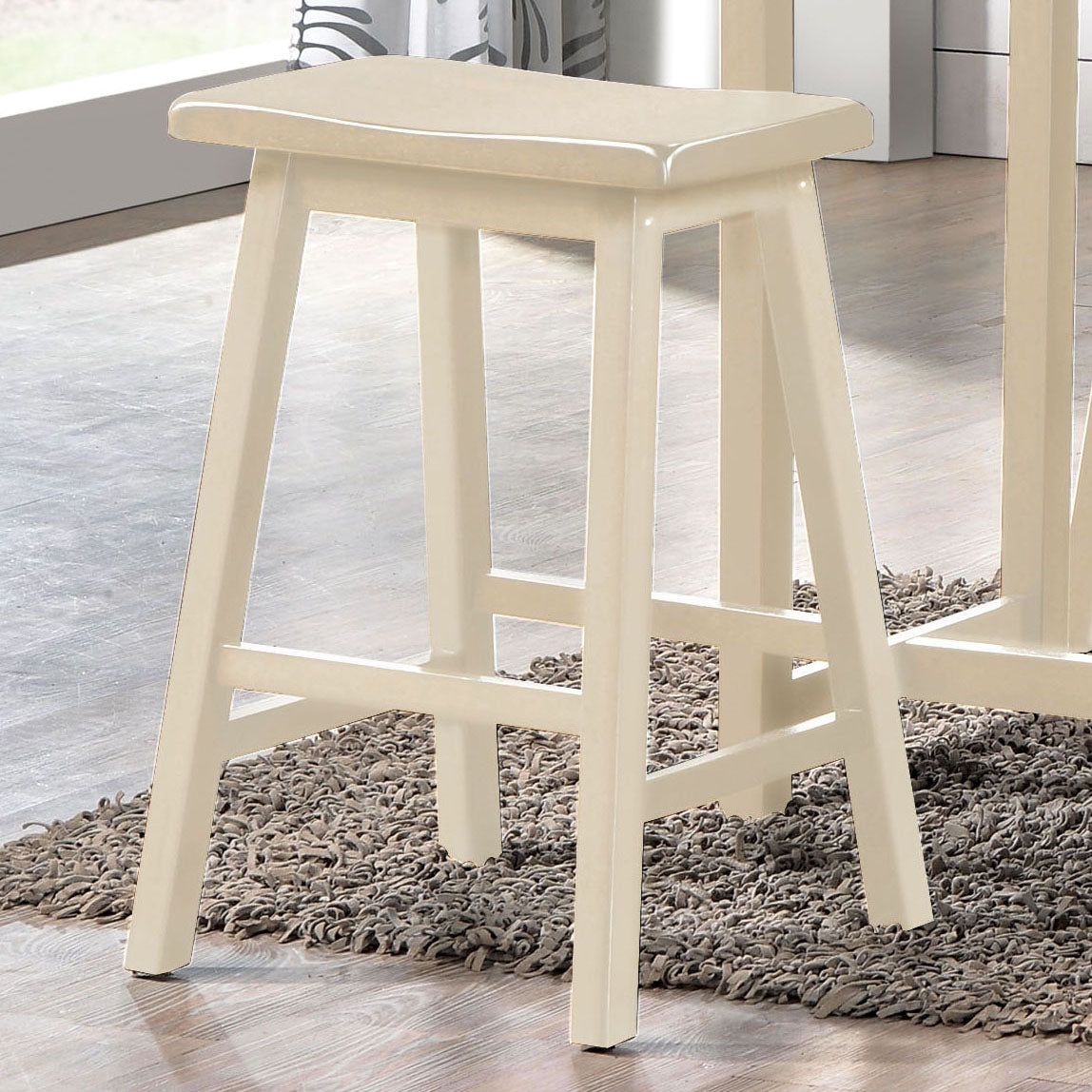 Buttermilk 3 Piece Counter Height Set With Shelves Wood Wood White Seats 2 Wood Dining Room Fixed Table Rubberwood 4 Leg Rectangular Dining Table With Chair Wood