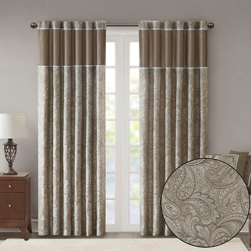 Jacquard Curtain Panel Pair 2 Pcs Window Panels Multicolor Polyester