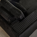 62.5 Inch Corduroy Sponge Sofa Lounge Chair,No Assembly Required,Fluffy Modern Sleeper Chair For Indoor Living Room Bedroom Black Foam Corduroy 1 Seat