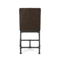 Counter Stool Set Of 2 Dark Brown Wood