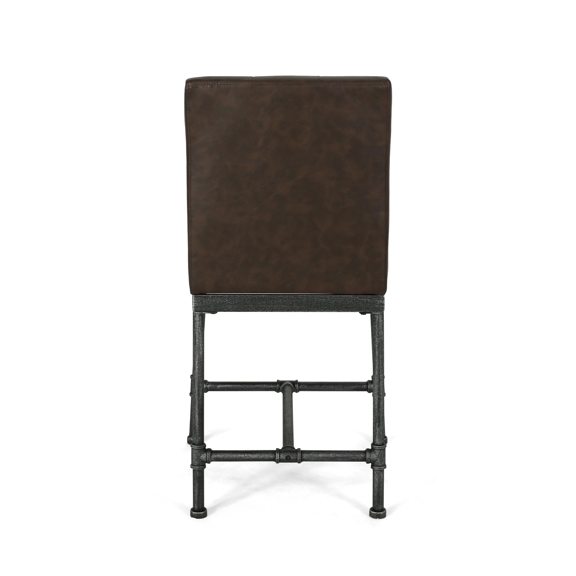 Counter Stool Set Of 2 Dark Brown Wood