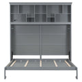 Queen Size Murphy Bed Wall Bed With Top Shelves & Usb,Gray Queen Gray Plywood