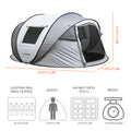 4 6 Persons White Gray Pop Up Boat Tent White Gray Polyethylene