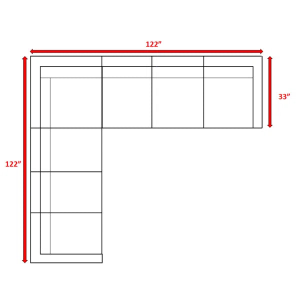 Fully Assembled 122'' Wide Outdoor Wicker Patio Sectional With Cushions Black Wicker