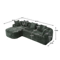 Coolmore Boucle Sofa 3 Seater For Living Room Oversized Comfy Sofa L Shape Sofa Couch With Chaise Home Furniture Sleeper Sectional Sofa For Apartment, Office Left Hand Facing Green Green Primary Living Space Foam Boucle 3 Seat