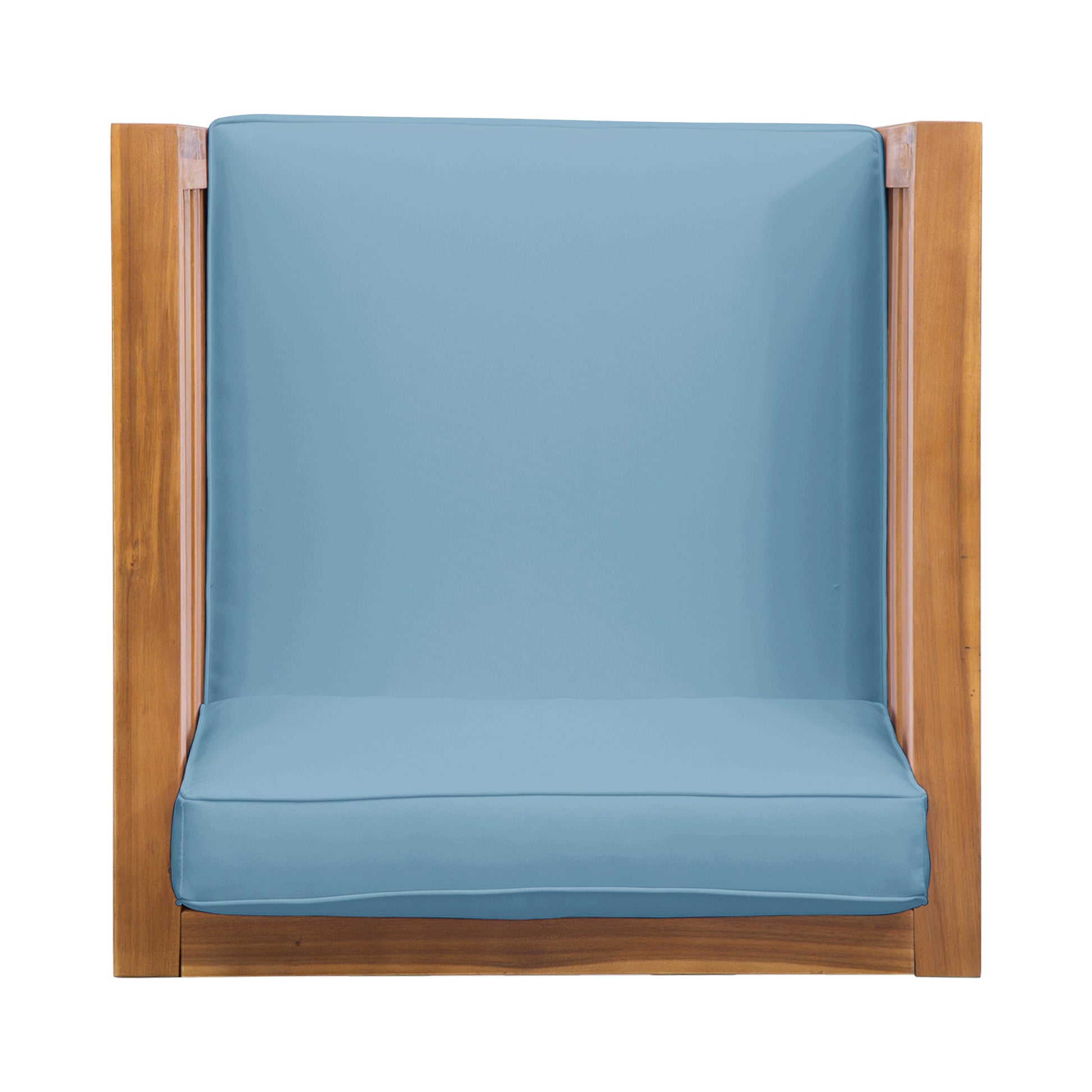 Oana Club Chair Pecan Blue Acacia Wood