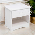 Wooden Night Stand With Bottom Shelf, White White Wood