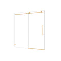 6076 Brushed Gold Frameless One Fixed And One Shifted Shower Door,70Mm 304 Stainless Steel Large Pulleys With Adjustable Soft Closing Function,With Nano Easy Cleaning,Stick Explosion Proof Menbrance