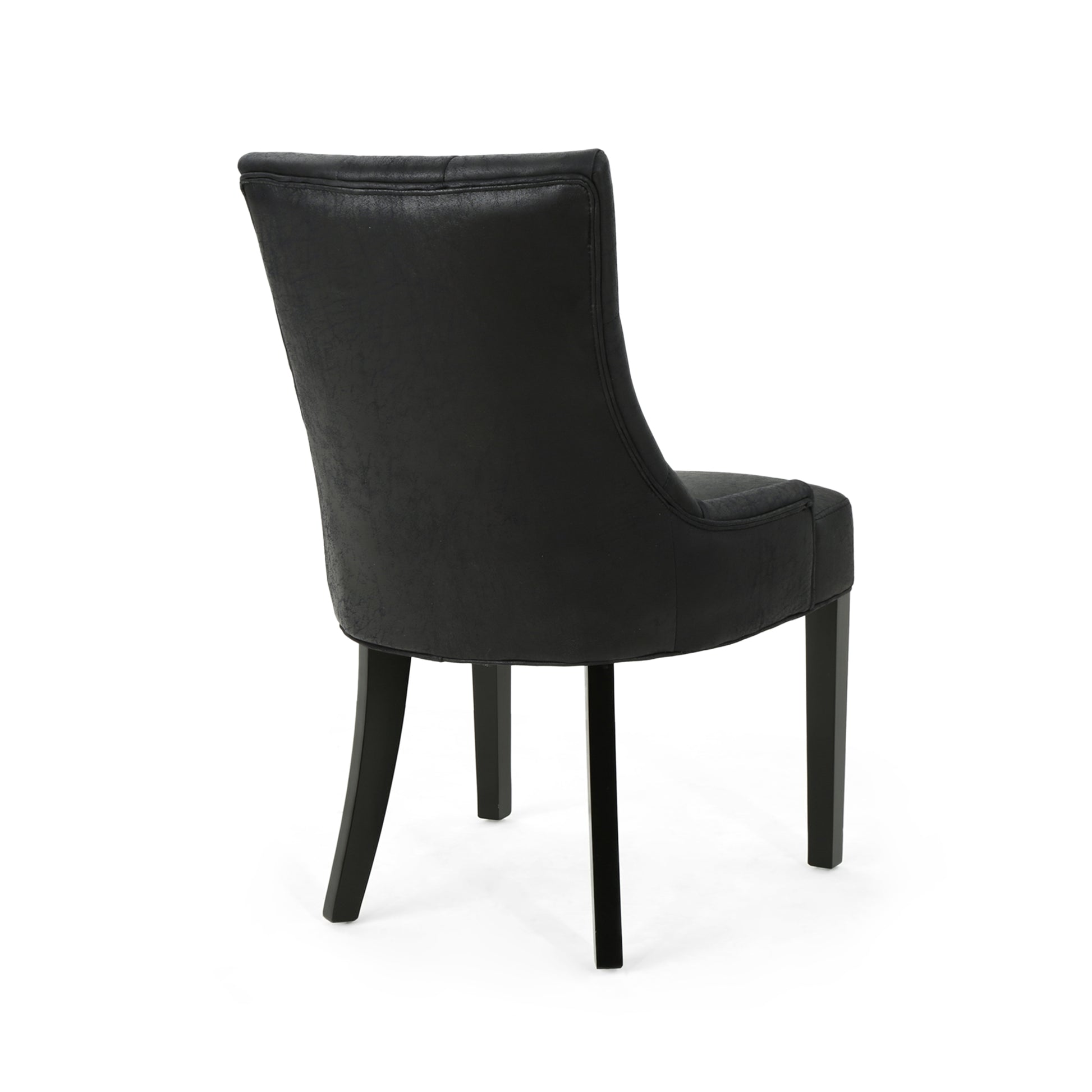 Cheney Dining Chair Kd Mp2 Set Of 2 Black Microfiber