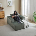 62.5 Inch Corduroy Sponge Sofa Lounge Chair,No Assembly Required,Fluffy Modern Sleeper Chair For Indoor Living Room Bedroom Army Green Foam Corduroy 1 Seat