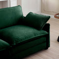 Two Seater Sofa With One Footrest, L Shaped 2 Seater Sofa With Ottoman For Small Living Spaces,Green Corduroy Green Corduroy 2 Seat