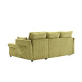 United We Win Furniture, Modular L Shaped Sofa, Modular Long Sofa With Reversible Chaise Lounge, Sofa Bed, Sleeper Sofa, Modular Sofa Combination With Storage Seats. Olive Velvet 3 Seat
