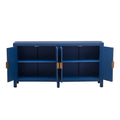 Unique Features Of Ash Veneer Cabinet With Radiating Line Pattern Cabinet Doors, Suitable For Living Rooms, Corridors, And Study Rooms. Navy Blue Mdf