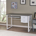 Glass Computer Desk White Black Mdf