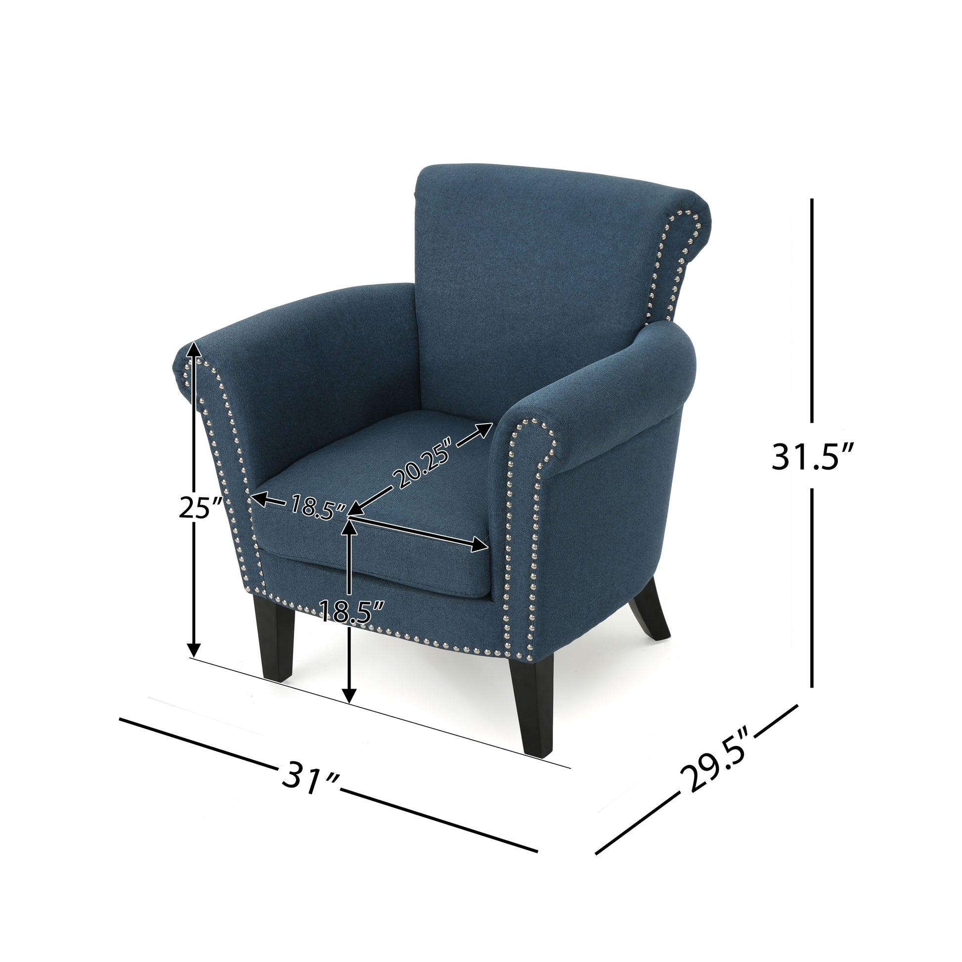 Club Chair Navy Blue Fabric