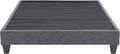 1Pc Contemporary Upholstered Platform Bed Queen Size Linen Like Polyester Fabric Steel Grey Wood Frame Bedroom Box Spring Not Required Queen Steel Gray Wood Primary Living Space Contemporary Bed Frame Polyester Wood