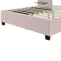 Queen Size Upholstered Platform Bed With Big Headboard, Bedroom Furniture, Velvet, Pink Queen Pink Plywood