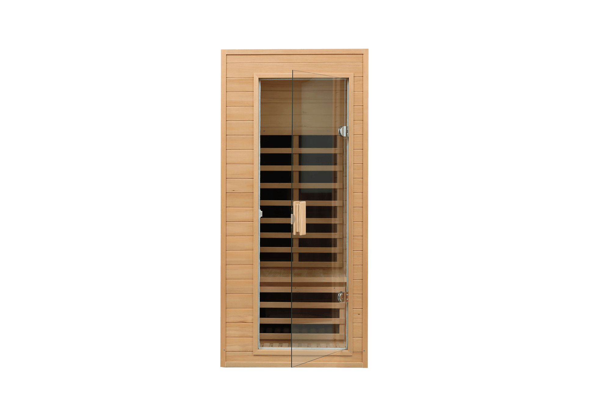 Hemlock One Person Far Infrared Roof Embedded Indoor Sauna Room Natural Metal & Wood