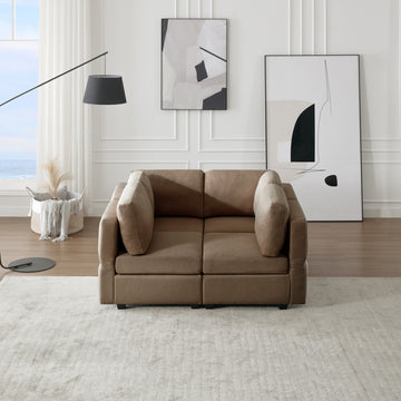 4 Seat Sofa Bed Upholstered Sofa Sleeper, Space Saving Sof Bed2 Seat Sofa With Storage Space Under Seatsall Arms And Backs Adjustabled For Ultimate Comfort Seating Brown Brown Polyester 4 Seat