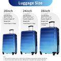 Hardshell Luggage Sets 3 Piece Gradient Color Expandable Suitcase With Spinner Wheels And Tsa Lock Lightweight 20