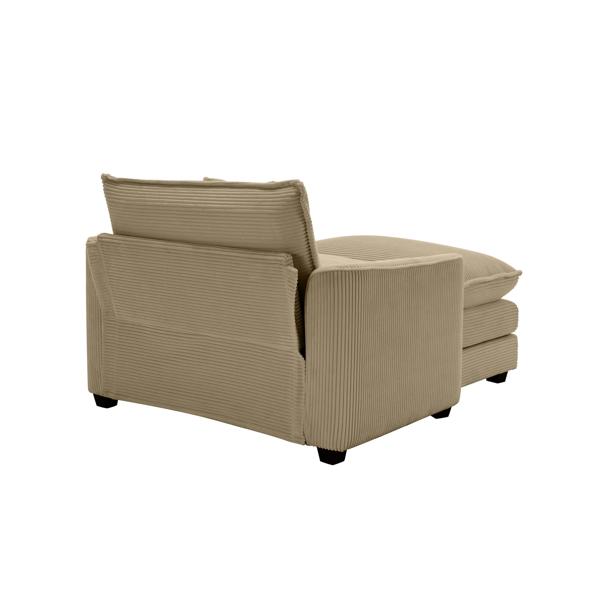 Comfortable Single Chair Deep Seat Sofa With Footstool With One Pillow, Suitable For Living Room And Bedroom, Club Multiple Occasions, Tan Corduroy Fabric Tan Corduroy 1 Seat