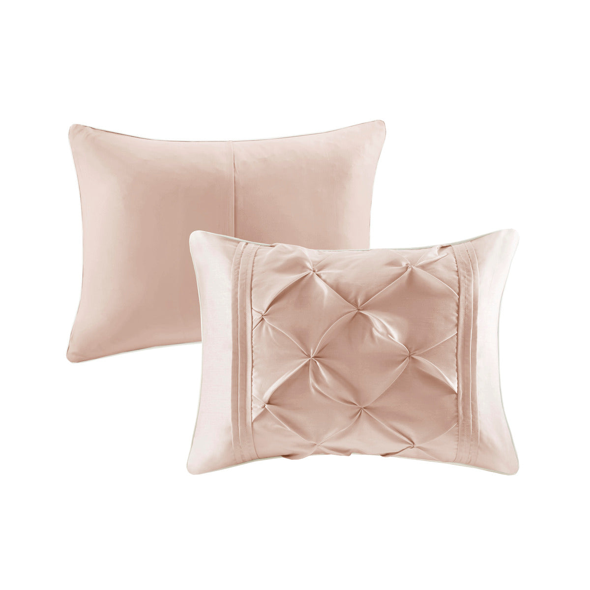 7 Piece Tufted Comforter Set Blush King King Blush Polyester