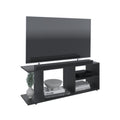 Goodwood Minimalistic Tv Stand For 65 Inch Tv With 5 Open Shelves Black Primary Living Space 60 69 Inches 60 69 Inches Modern 65 Inches Particle Board