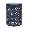 Metal End Table Large Navy Blue Iron