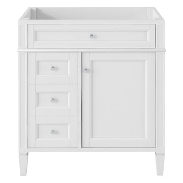 30'' Bathroom Vanity Without Top Sink, Modern Bathroom Storage Cabinet With 2 Drawers And A Tip Out Drawer Not Include Basin White Bathroom Solid Wood Mdf