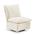 Detachable Off White Chenille Single 360 Swivel Rocking Rocker,360 Swivel Sofa Chair & Single Sofa Lounge, Comfortable Seating For Living Room & Bedroom,Off White Sofa 1Pc Off White Primary Living Space Modern Foam Chenille