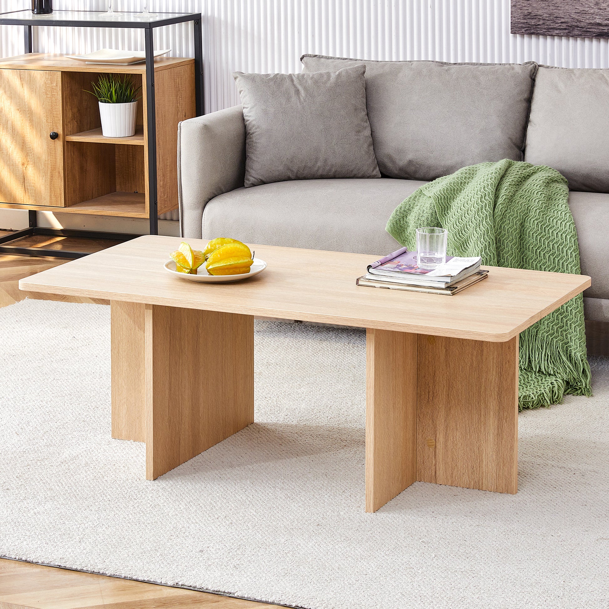 A Modern And Practical Wood Colored Coffee Table. The Coffee Table Is Made Of Medium Density Fiberboard Material And Is Suitable For Living Rooms, Bedrooms, And Study Rooms. Ct 2O Wood Mdf