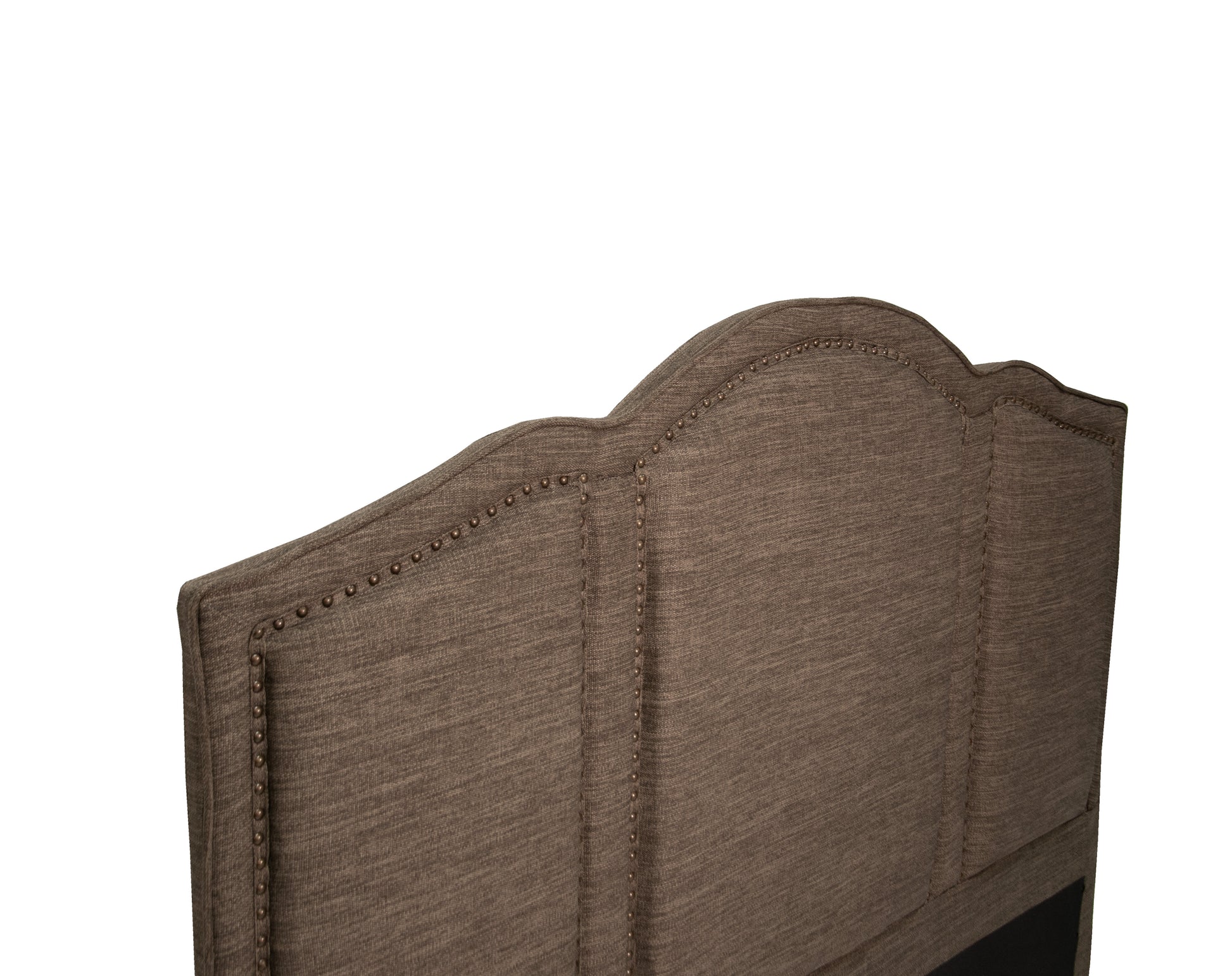 Queen Bed In Brown Box Spring Not Required Queen Brown Light Brown Panel Fabric