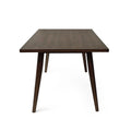 Wood Dining Table Brown Brown Rectangular Rubber Wood