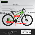 A2610 26 Inch Mountain Bike 21 Speeds, Suspension Fork, Steel Frame Disc Brake For Men Women Mens Bicycle Green Steel