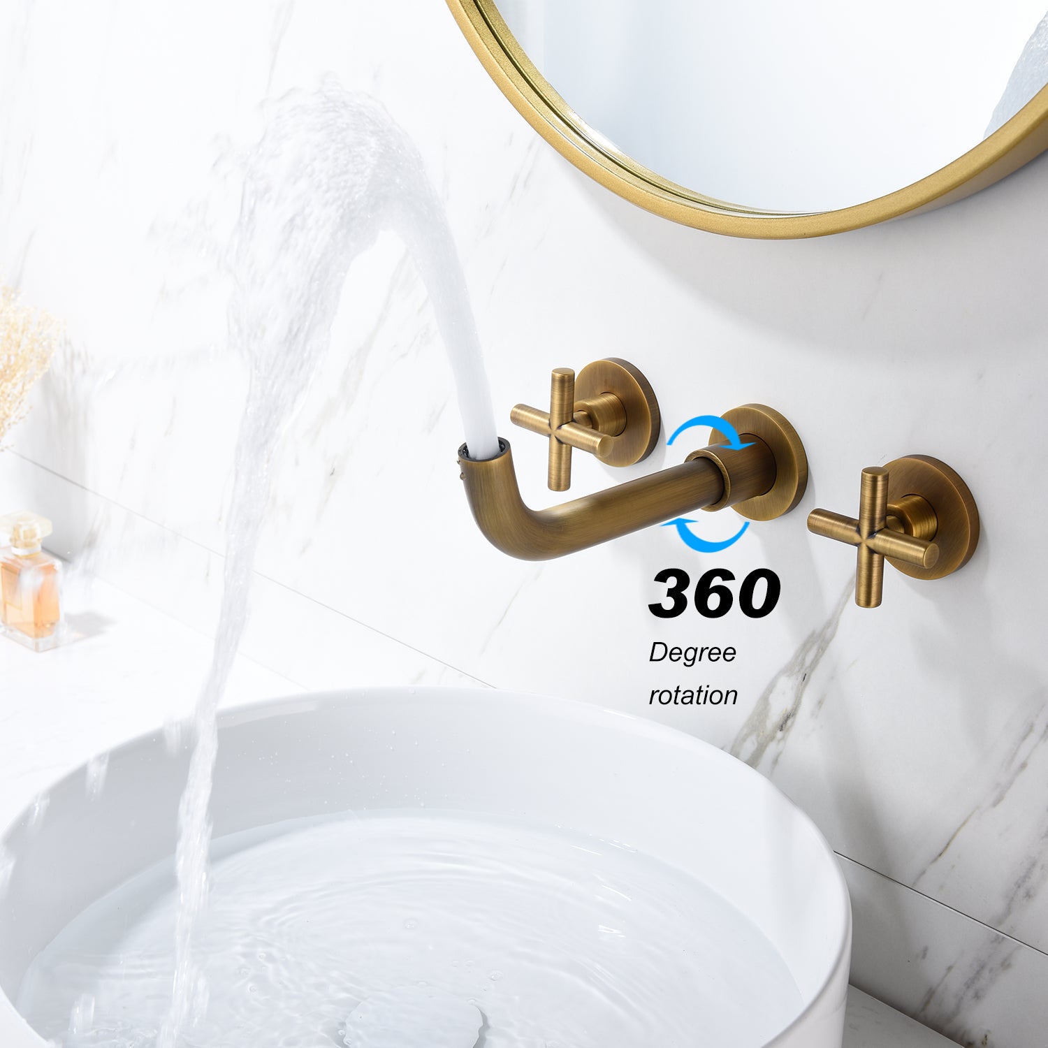 Bathroom Faucet Wall Mounted Bathroom Sink Faucet Bronze Brass