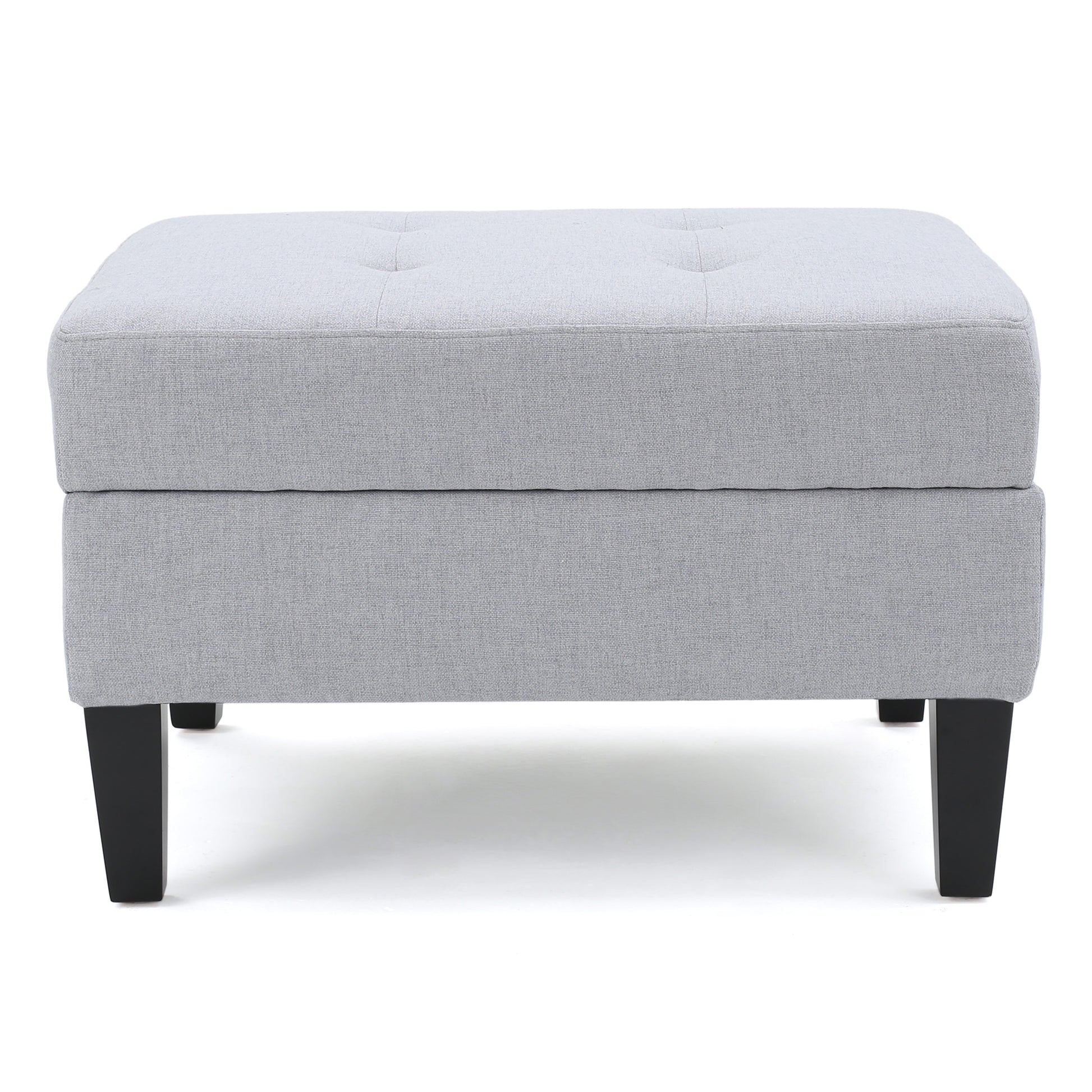 Storage Ottoman Light Grey Fabric