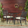 Delmar 3Pc Metal Bistro Set Black Iron