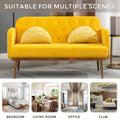 Coolmore Modern Velvet Loveseat Sofacomfy Upholstered 2 Seater Sofa With Gold Metal Legs, Small Loveseat Accent Couch For Living Bedroom Leisure Areas Yellow Velvet Yellow Foam Polyester 2 Seat